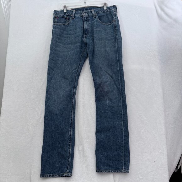 Polo Ralph Lauren Jeans Mens 32x32 Black Varick Slim Fit Staright Stretch - Picture 1 of 13